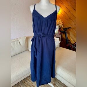 GAP Navy Gauze Sleeveless Midi Sundress